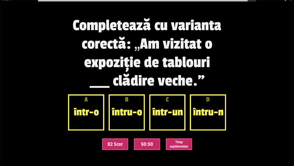 JOC - Scrierea cuvintelor intr-o si intr-un